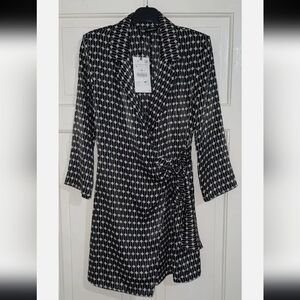 Zara 3/4 Sleeve Printed Blazer Dress